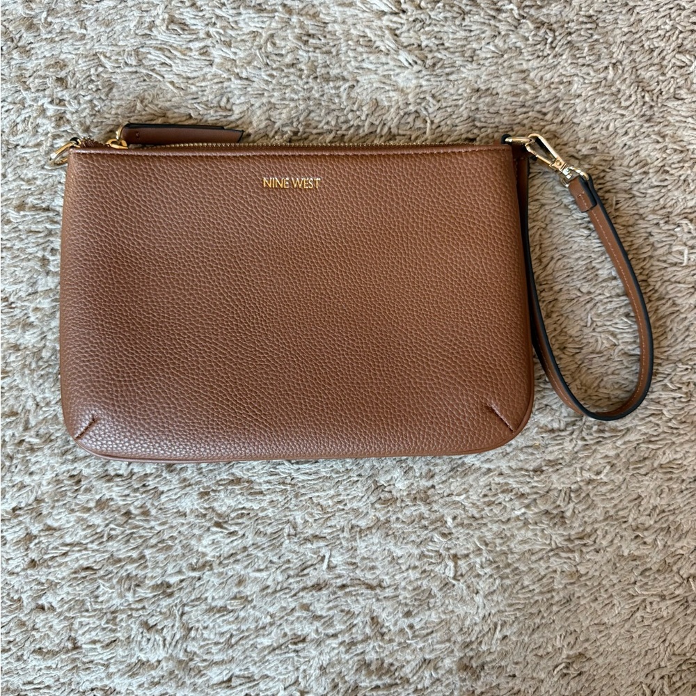 Brown Nine West Wristlet Clutch